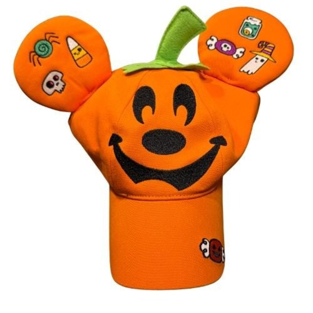 Disney Parks Mickey Mouse Pumpkin Halloween Baseball Cap Orange 3D Ears Hat